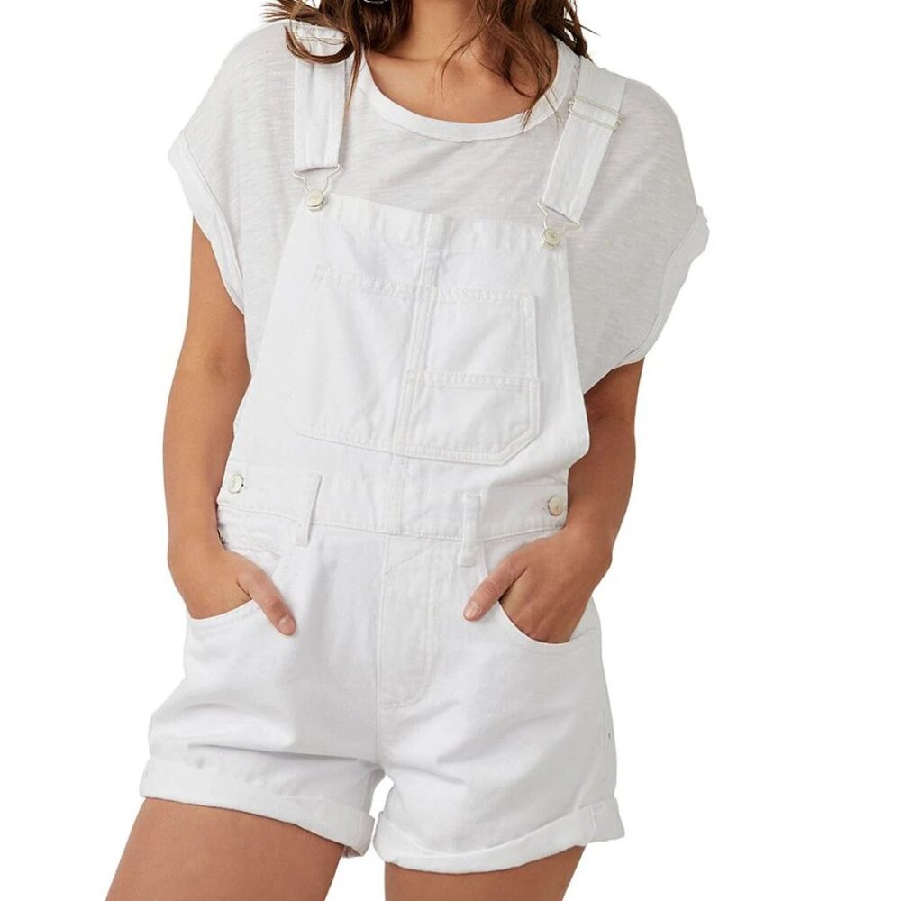 Free People Ziggy Shortalls - Optic White
